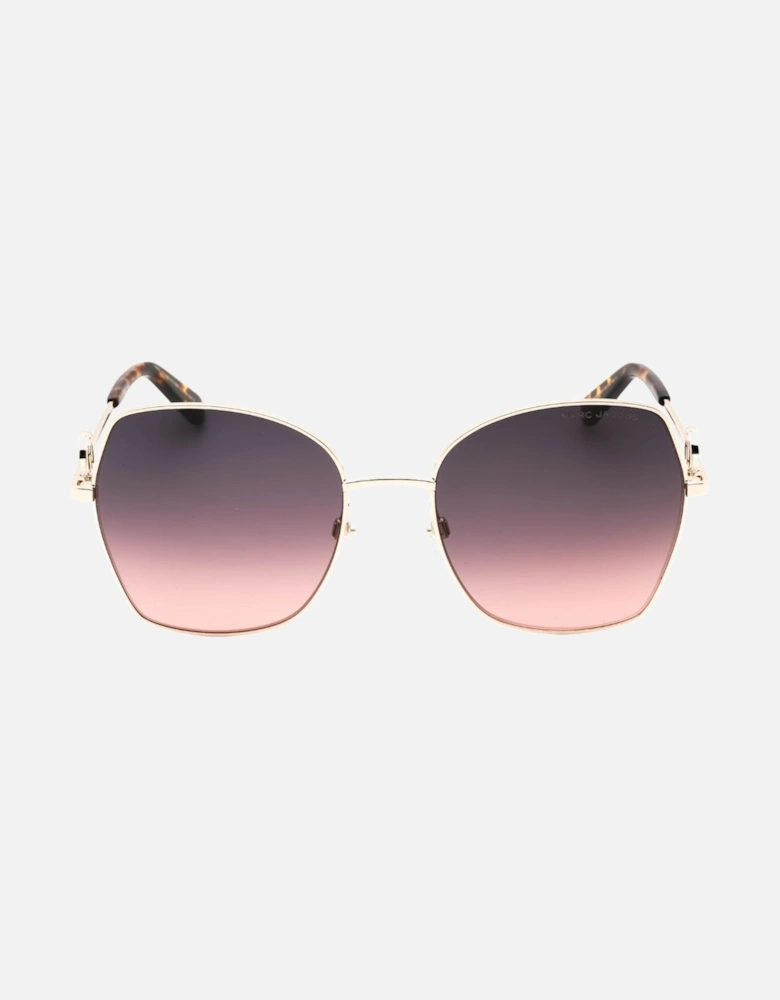 Pink Shaded Lens Gold Sunglasses