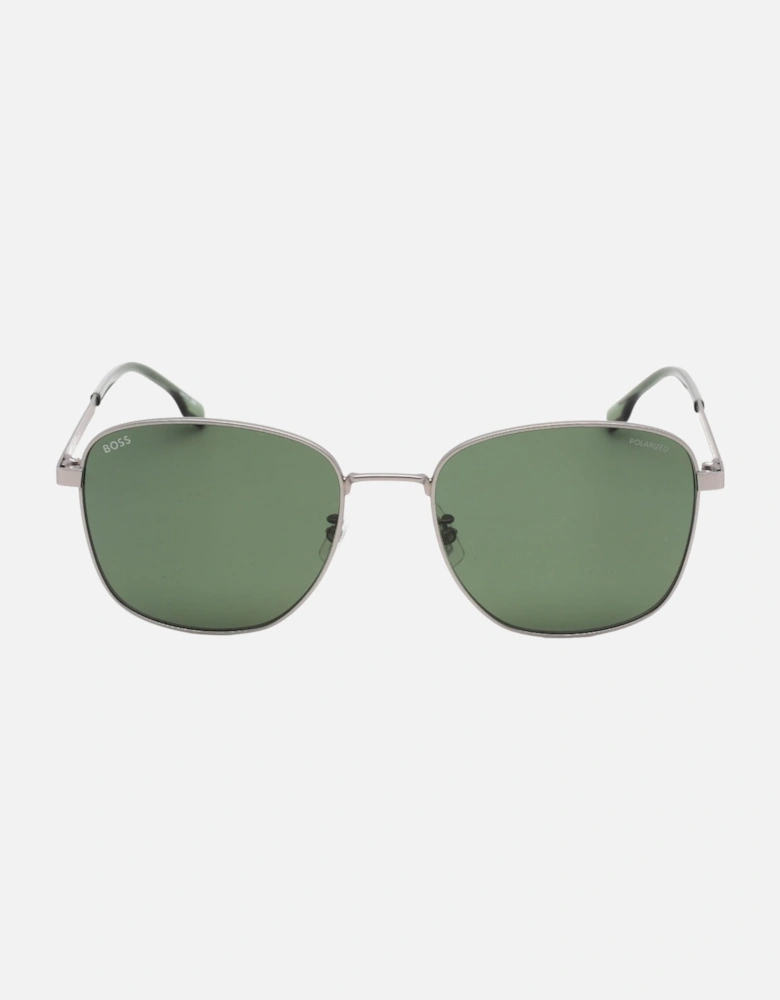 Green Polarized Lens Matte Ruthenium Sunglasses