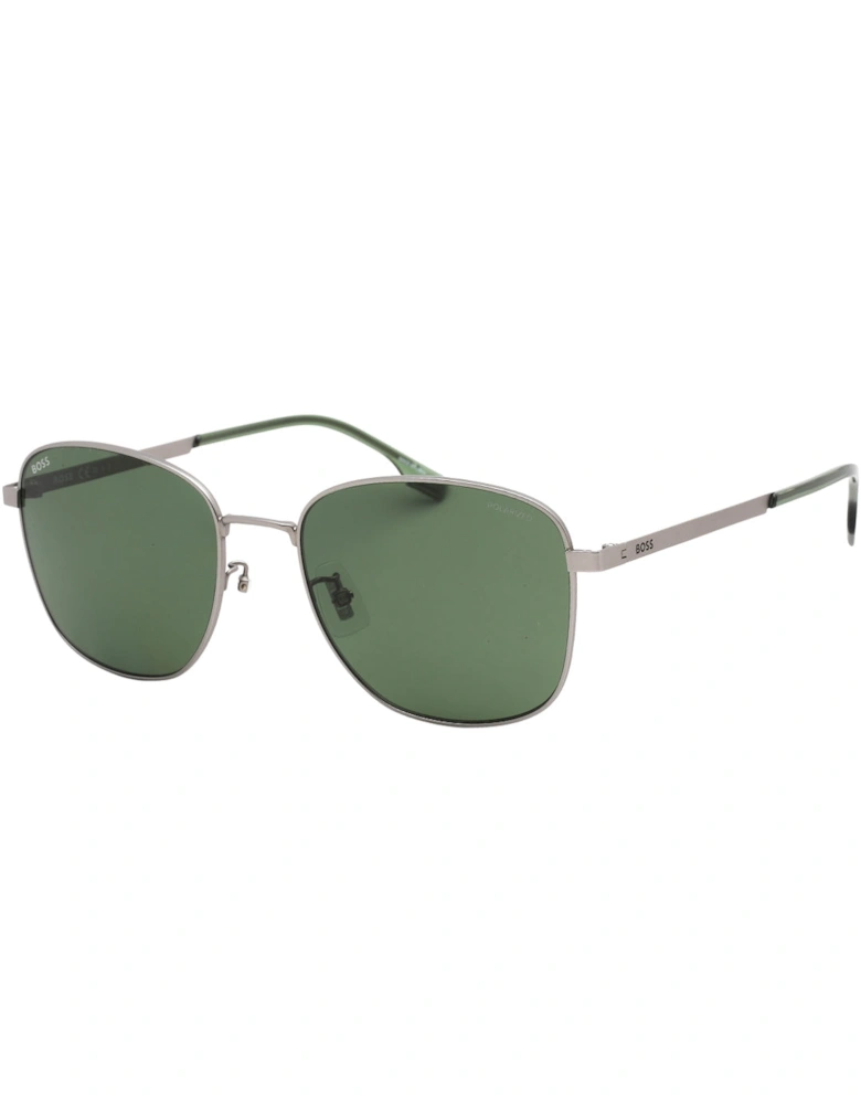 Green Polarized Lens Matte Ruthenium Sunglasses