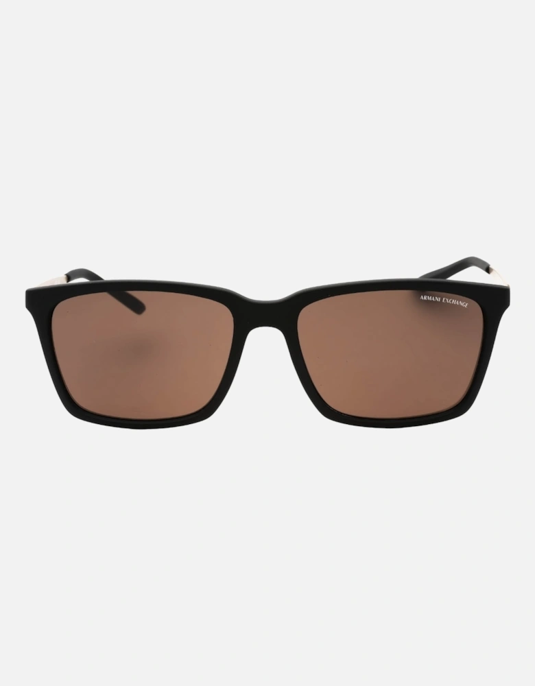 Brown Lens Matte Black Sunglasses