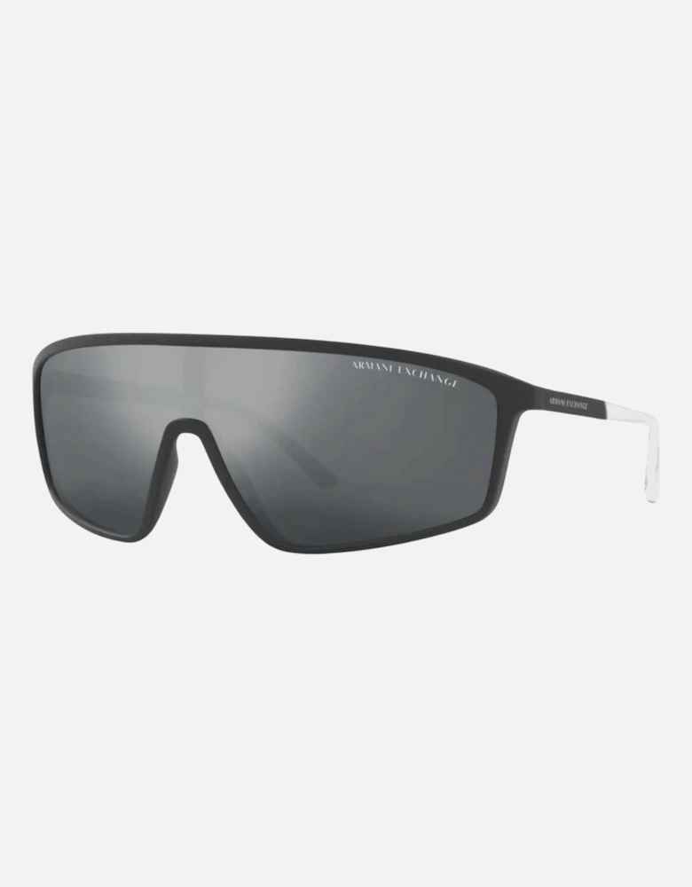 Grey Mirrored Lens Black Sunglasses