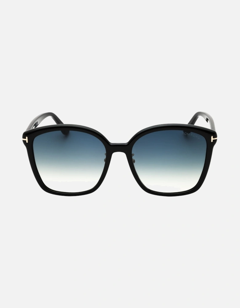 Smoke Gradient Lens Shiny Black Sunglasses