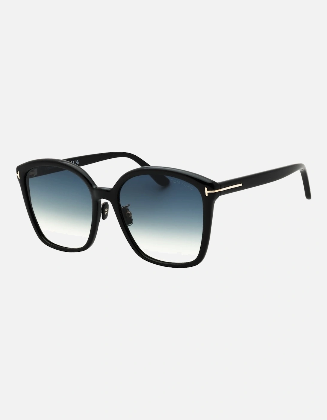 Smoke Gradient Lens Shiny Black Sunglasses