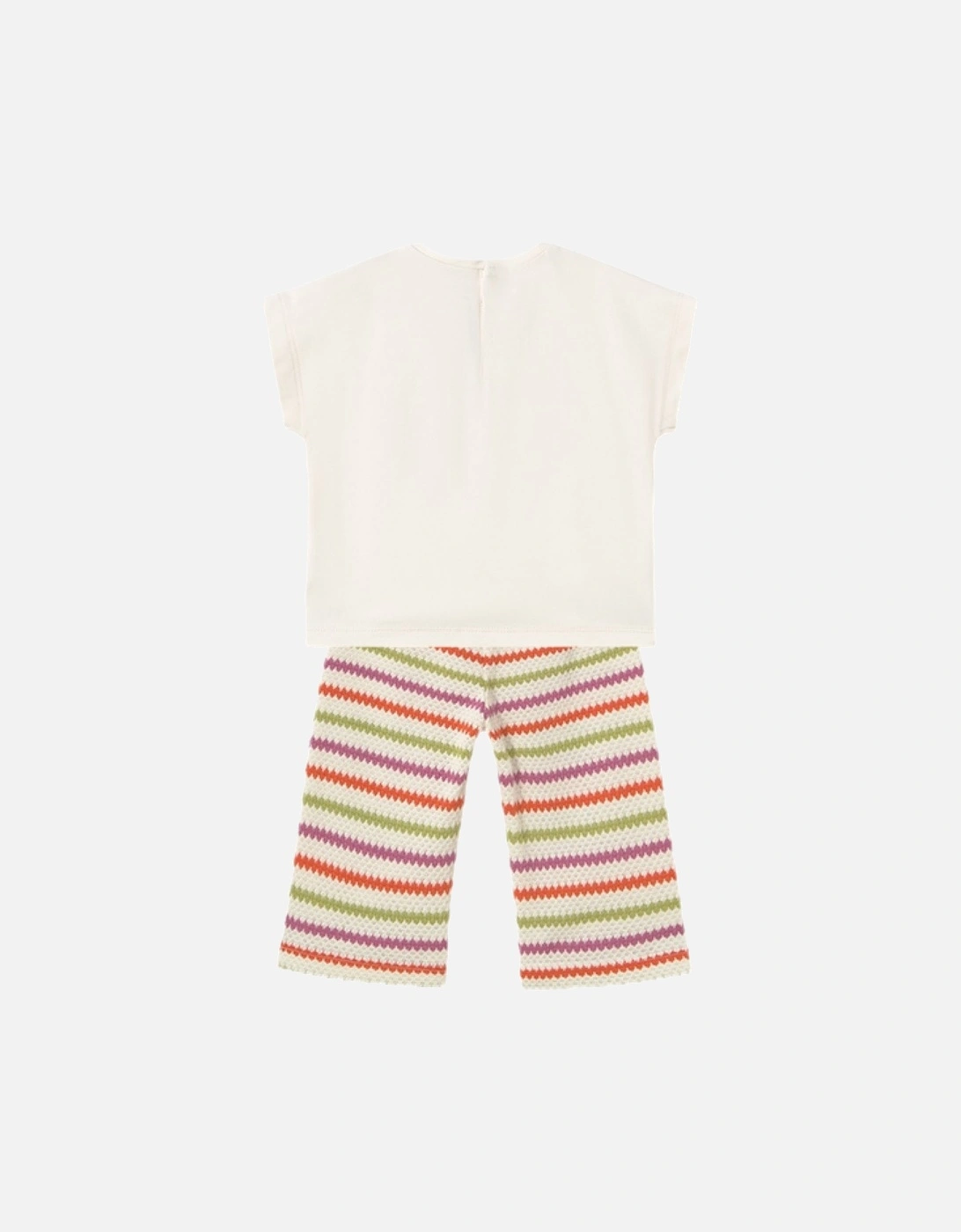 Girls Multi Stripe Crochet Legging Set