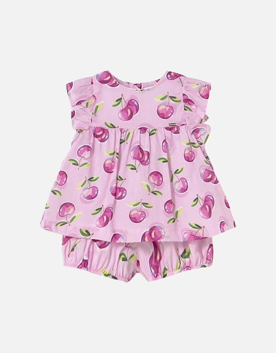 Girls Cherry Printed Short Set, 5 of 4