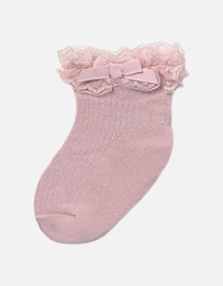 Girls Pink Frilly Socks