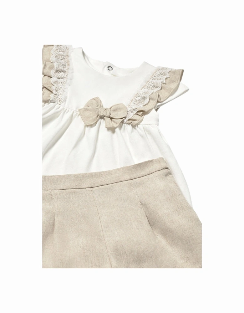 Girls Linen Frill Short Set