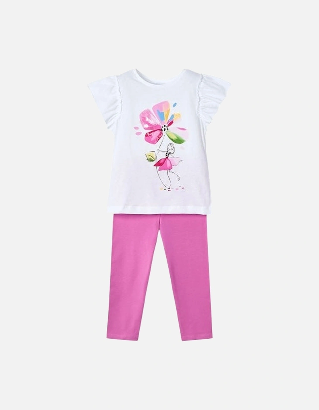 Girls Purple Floral Legging Set, 4 of 3