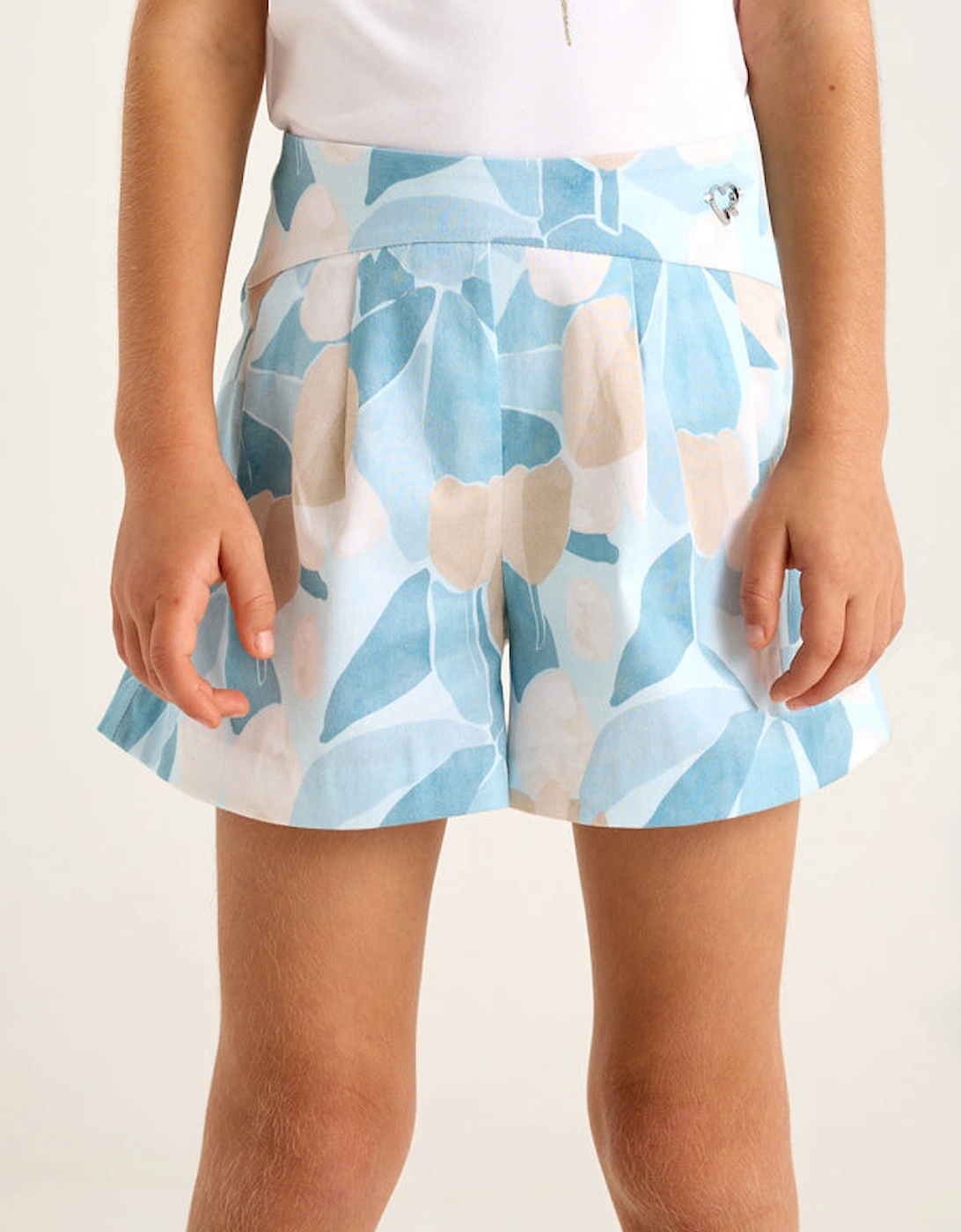 Girls Blue Printed Short Set