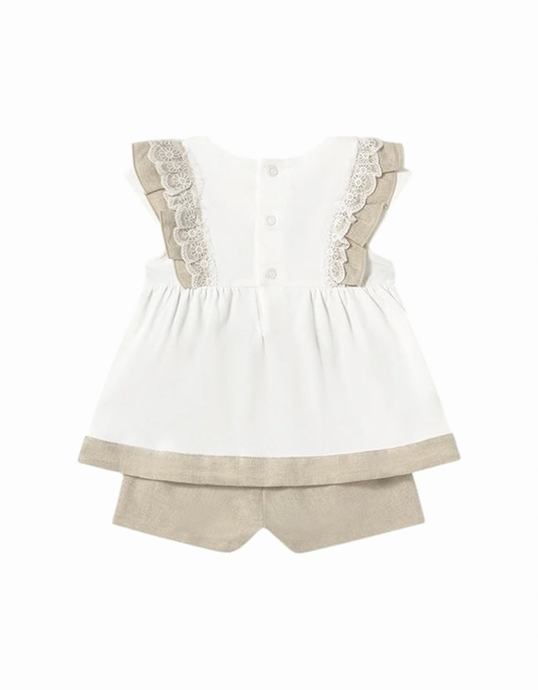 Girls Linen Frill Short Set