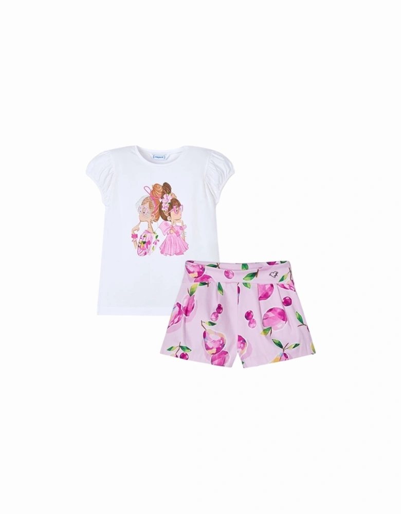 Girls Cherry Printed Short Set