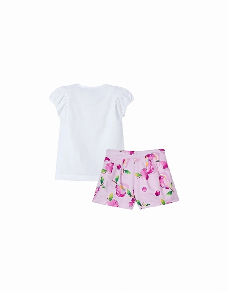 Girls Cherry Printed Short Set