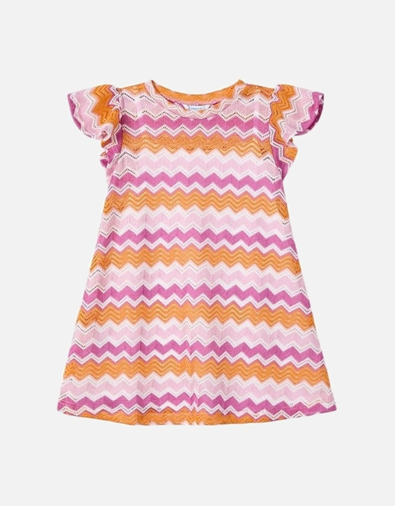 Girls Fuchsia Zig Zag Dress