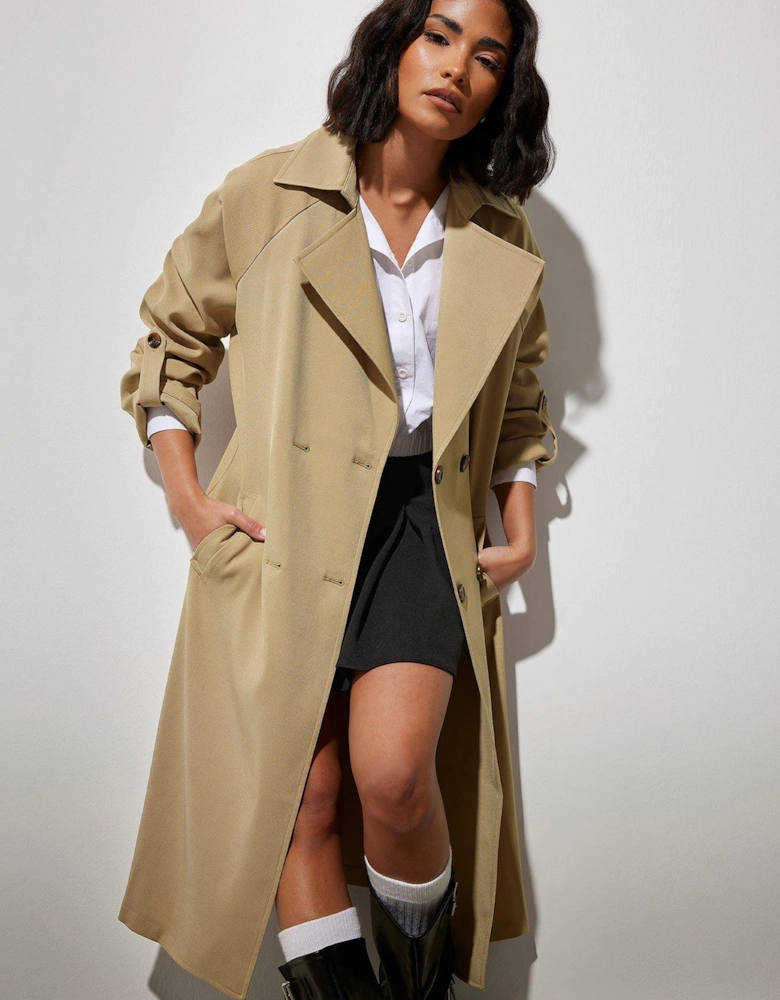 Petite Duster Trench Coat - Natural