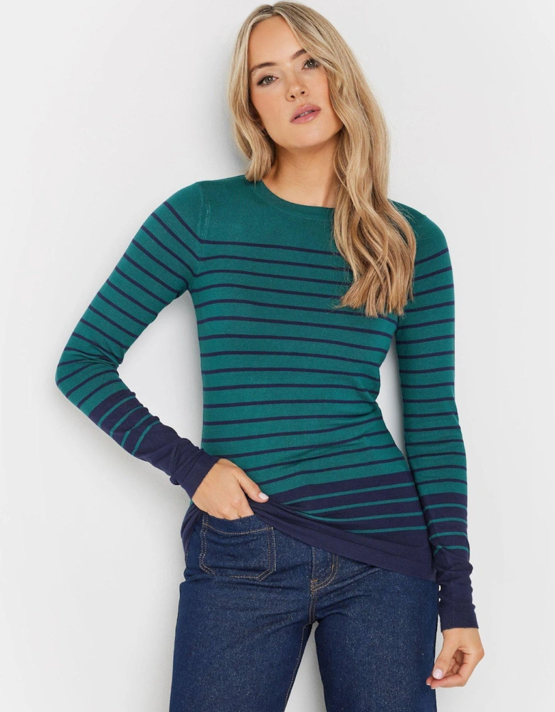 Stripe Fine Gauge Jumper - Green