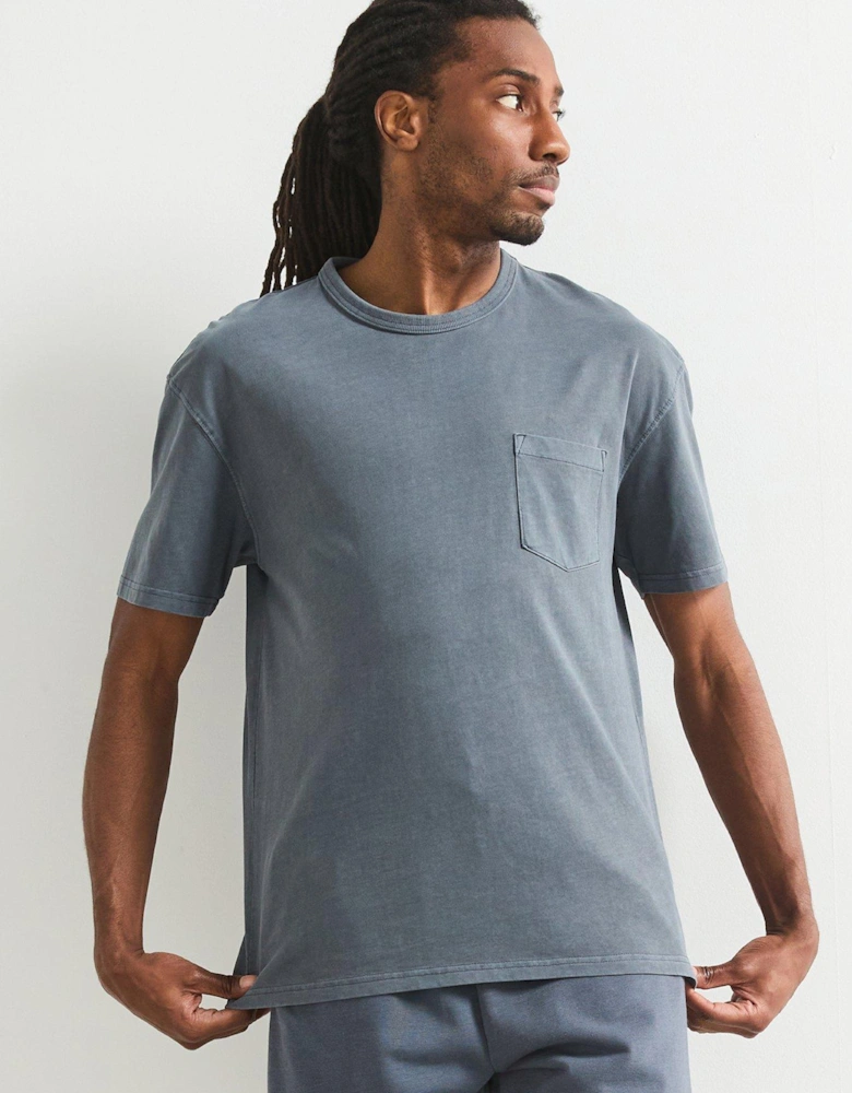 Relaxed Fit Heavyweight Washed T-Shirt - Dark Blue