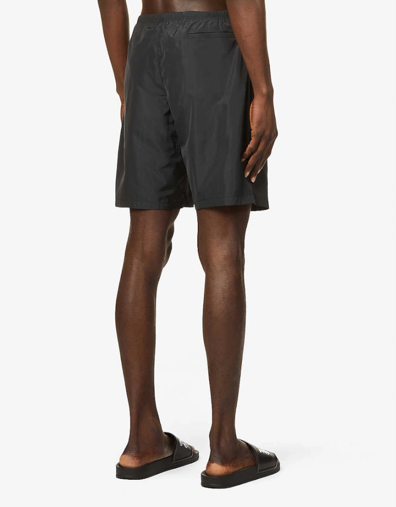 Curved Logo Swim Shorts in Black