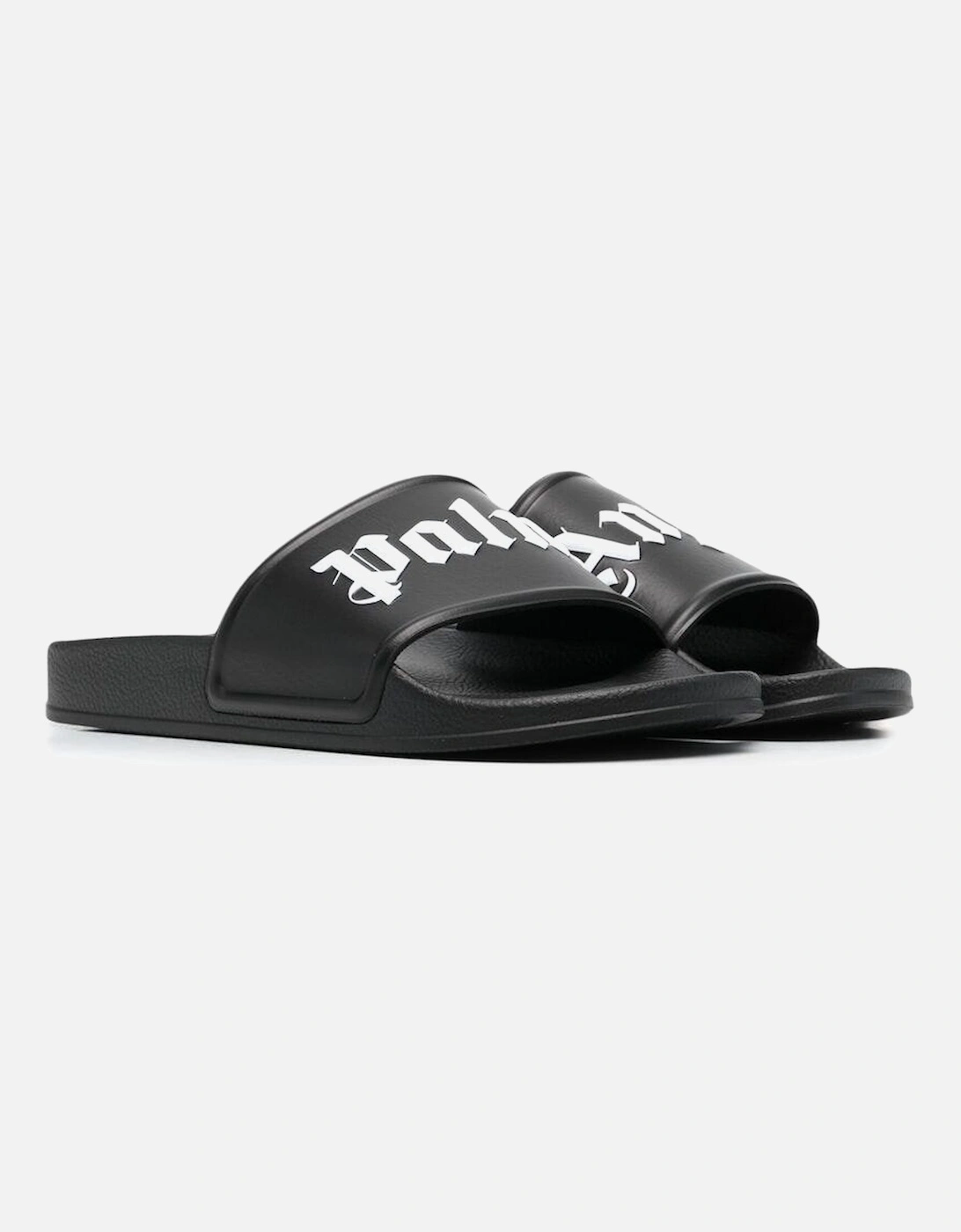 Logo-Print Sliders in Black