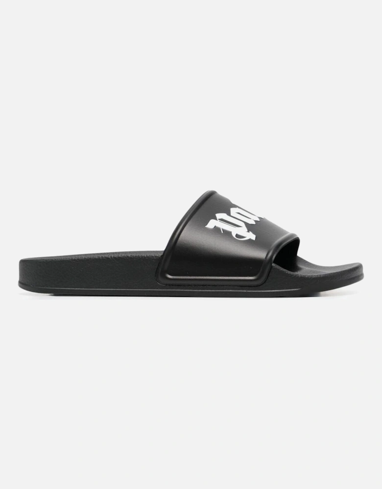 Logo-Print Sliders in Black