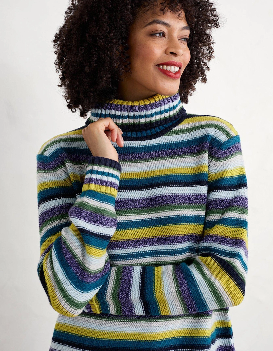 Striped Rollneck Jumper - Multi, 2 of 1