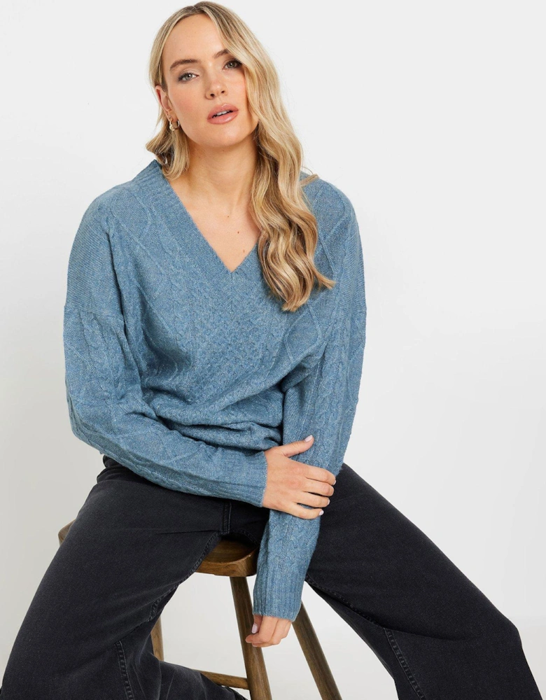 Tall V Front Jumper - Blue