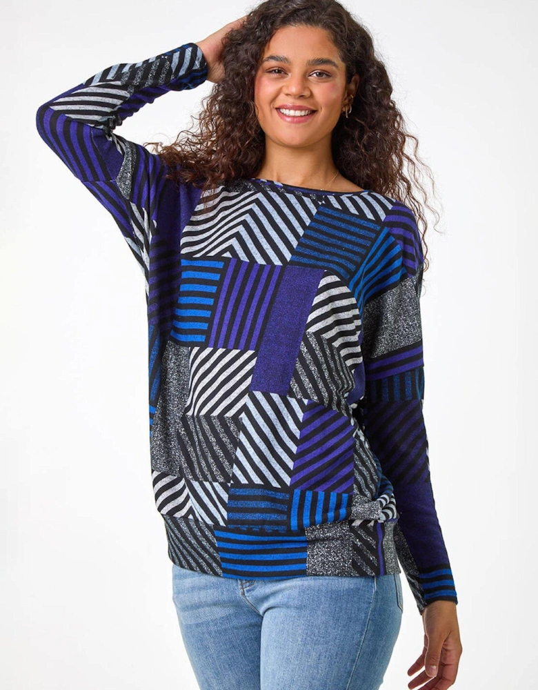 Contrast Stripe Top - Blue