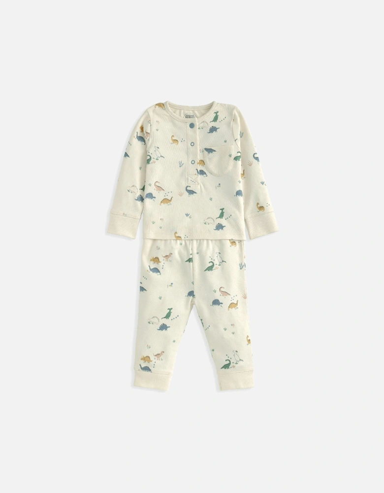 Baby Boys Dinosaur Print Pyjamas - Cream