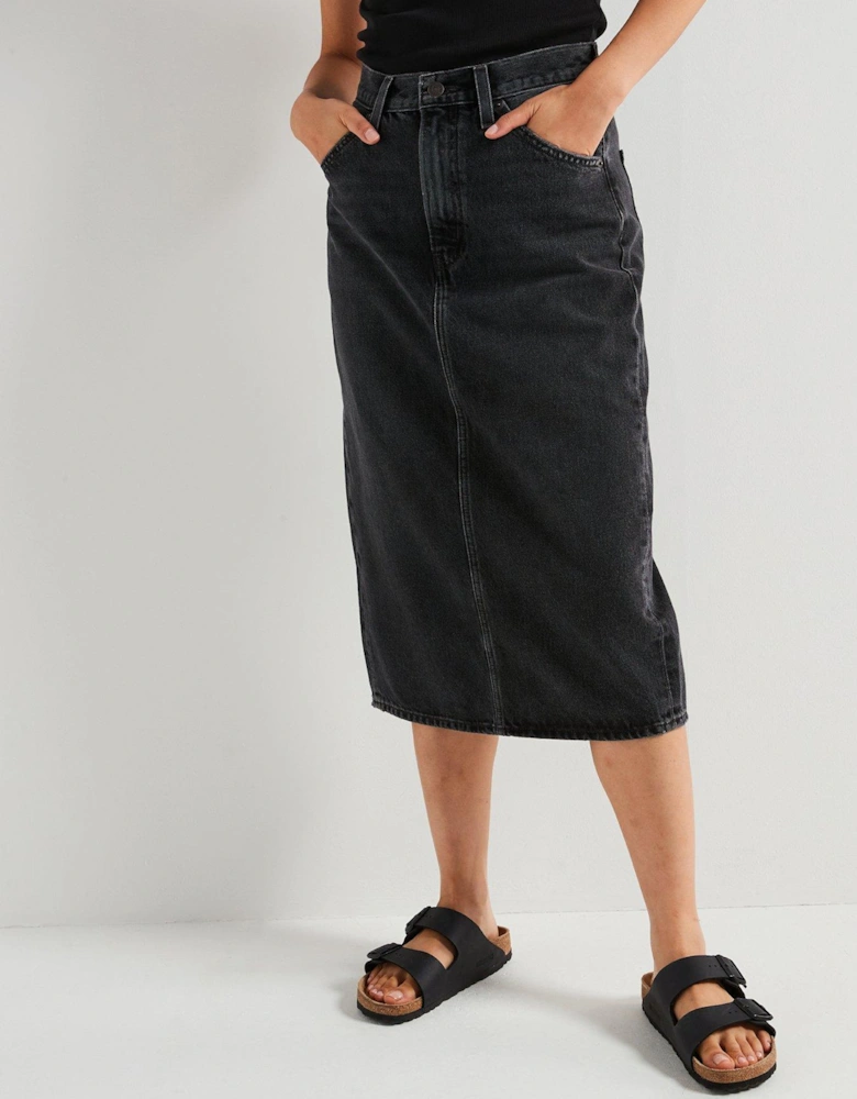 High-rise Slit Skirt - Wandering Spirit Clean - Black