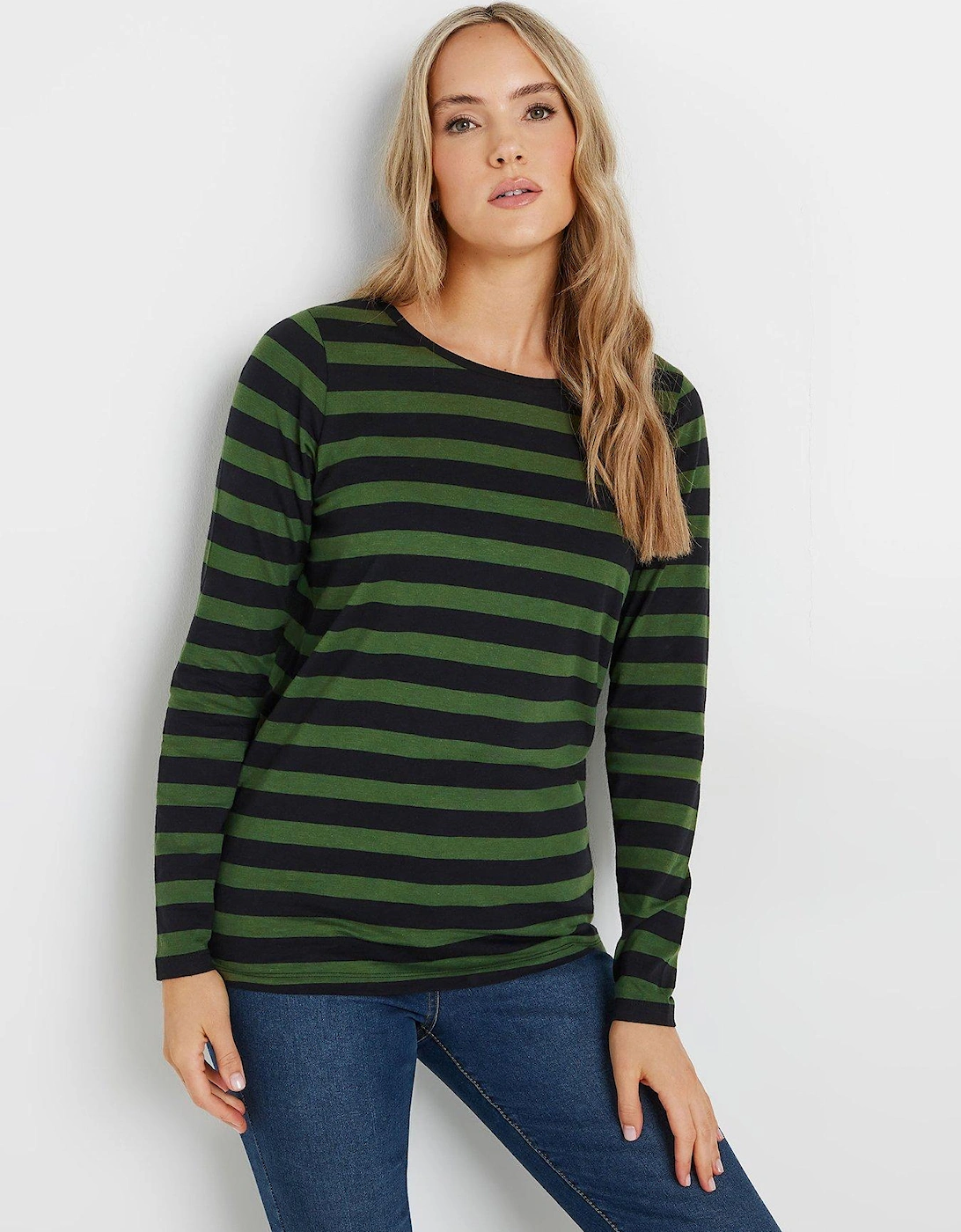 Tall Stripe Long Sleeve Scoop Neck T-shirt, 2 of 1