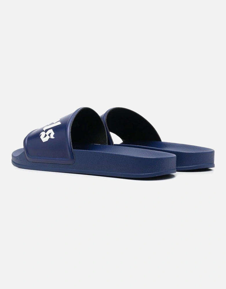 Embossed Logo Sliders in Dark Blue