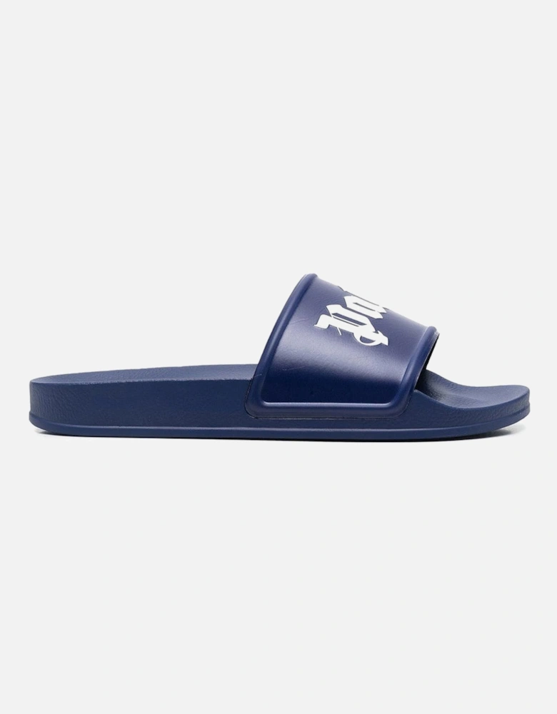 Embossed Logo Sliders in Dark Blue