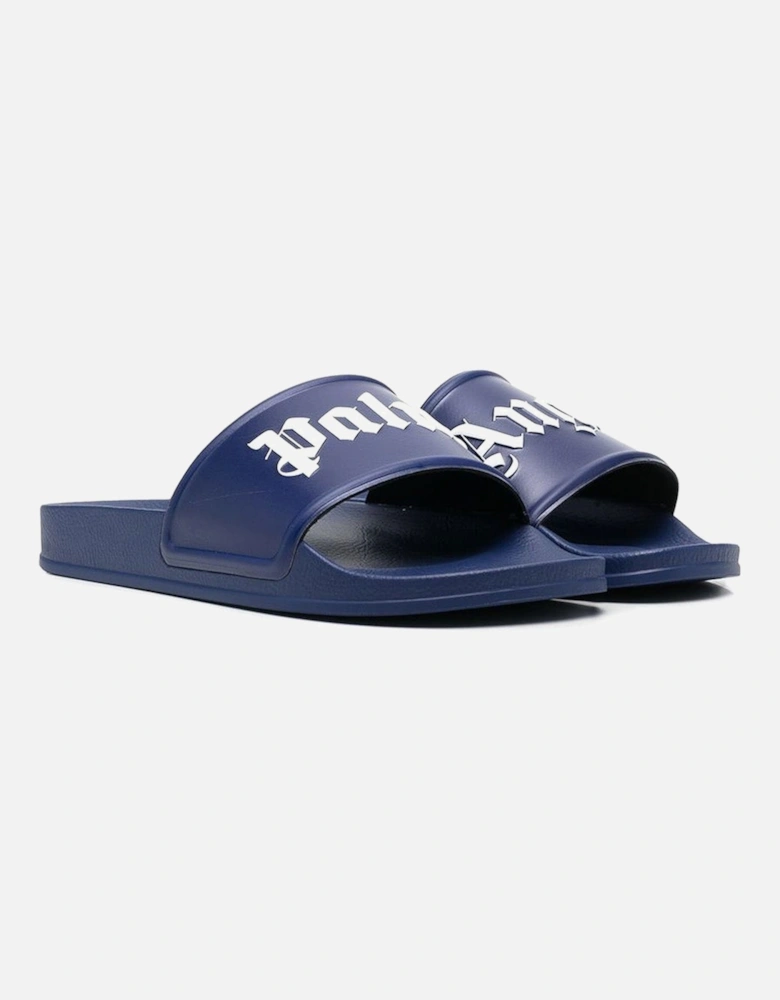 Embossed Logo Sliders in Dark Blue