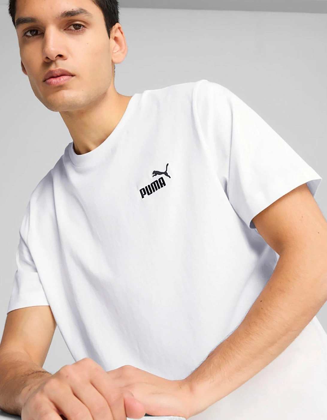 Mens Essential Small No 1 Logo Tee - White, 7 of 6
