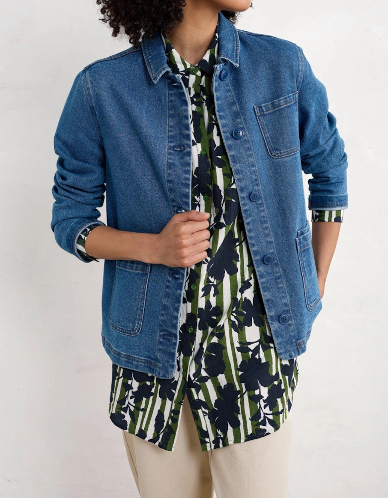 Printed Floral Stripe Shirt - Green