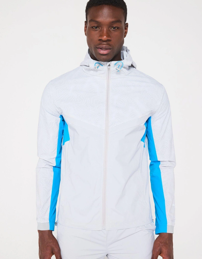 Mens Contours Windbreaker - Light Grey/blue
