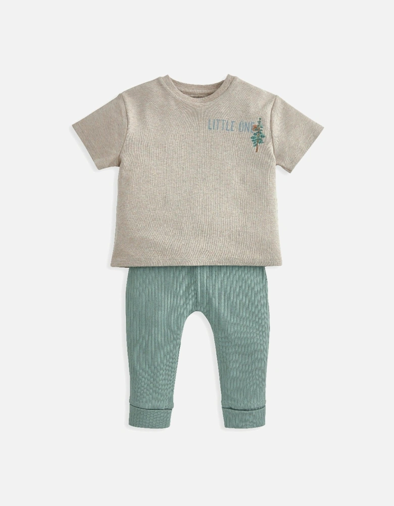 Baby Boys 2 Piece Exploring T-Shirt & Leggings Set - Green