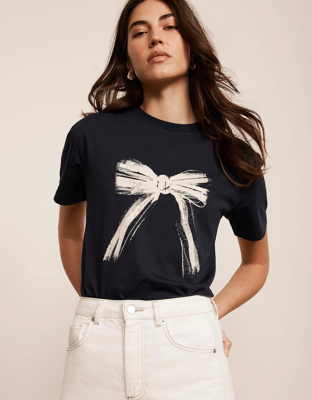 Bow Graphic T-Shirt - Navy, 2 of 1