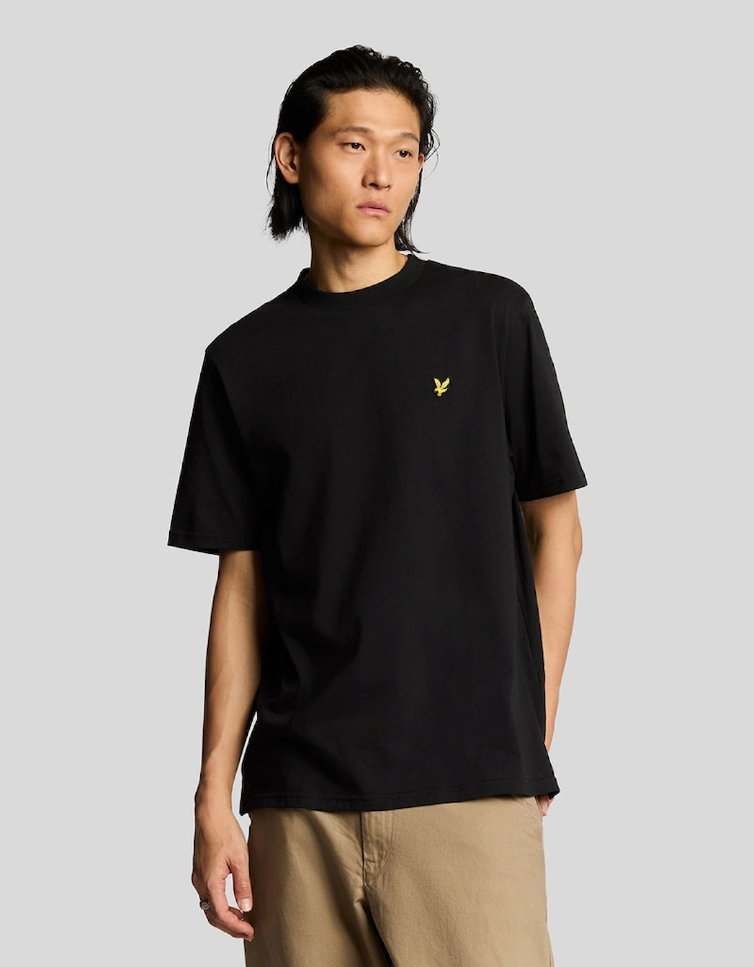 Lyle And Scott Men's Black Oversized Cotton Crew Neck T-Shirt  36 S