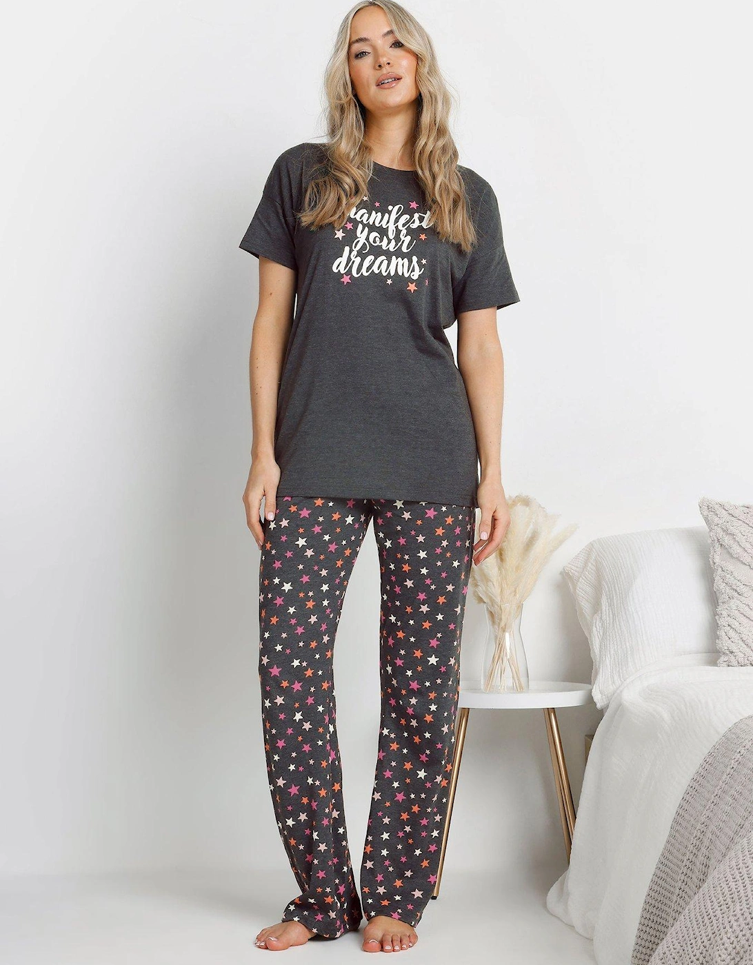 Tall Manifest Stars Wide Leg Pj Set - Grey, 2 of 1