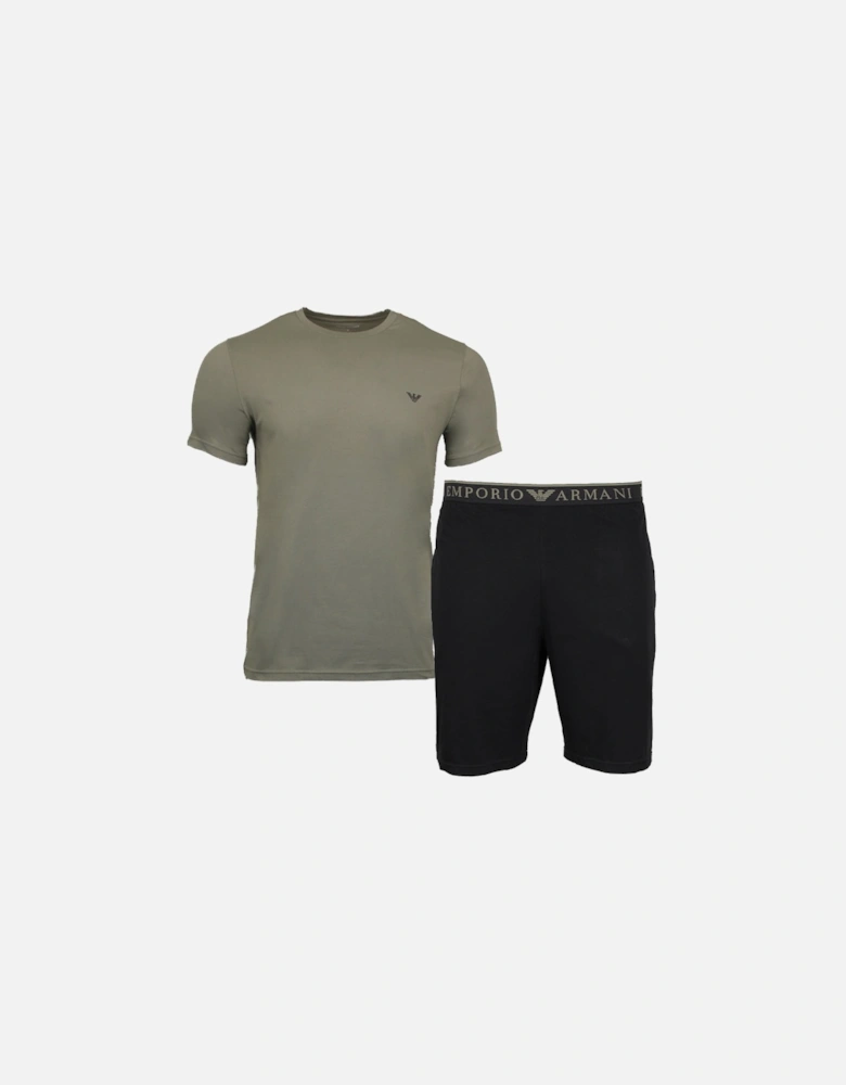 Endurance Short Pyjama Set, Vetiver/Black