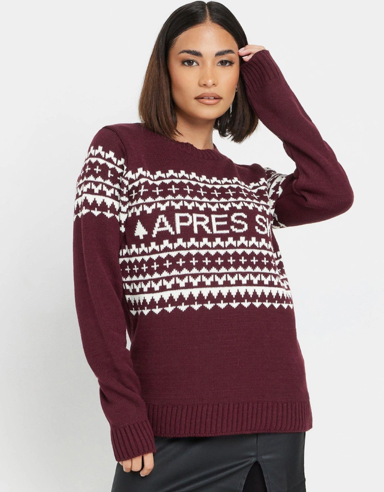 Petite Apres Ski Jumper - Red