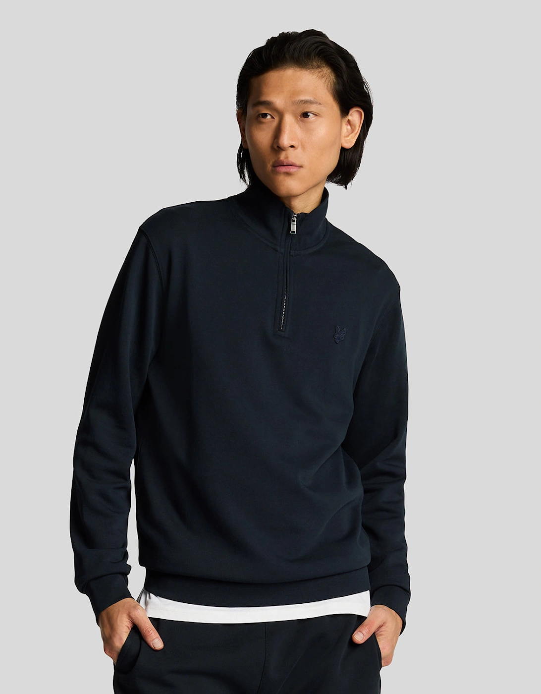 Lyle & Scott Superfine Quarter Zip Sweatshirt - Z271 Dark Navy, 2 of 1