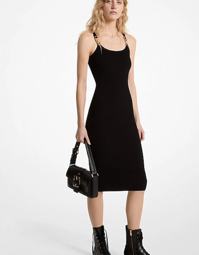 Ribbed Stretch Knit Midi Tank Dress