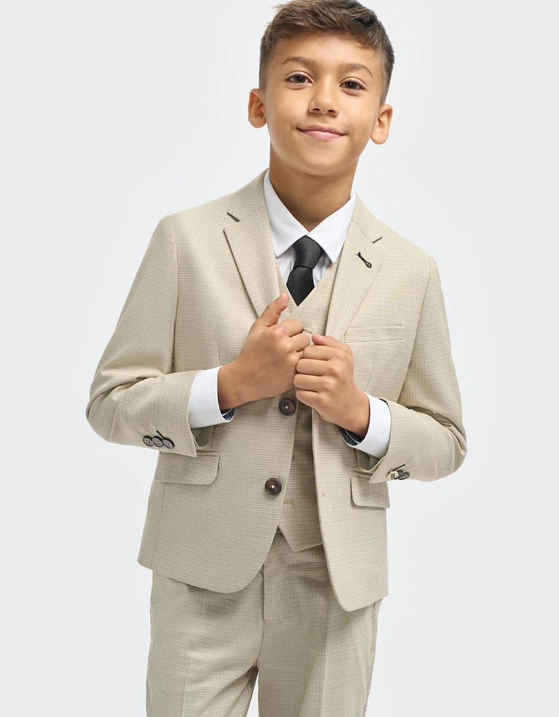 Boys Hampton Beige 3 Piece Occasion Suit