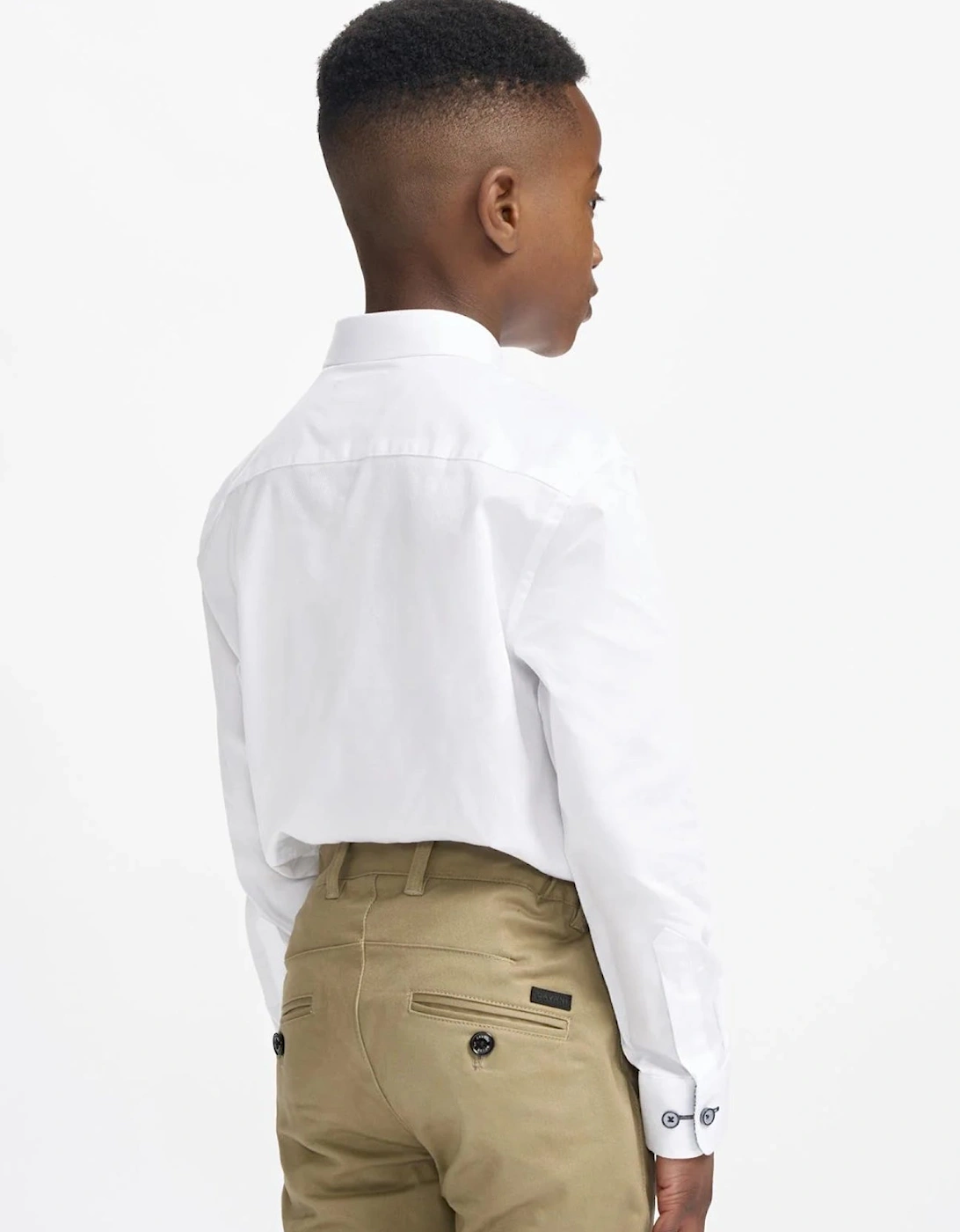 Boys White Occasion Button Down Shirt