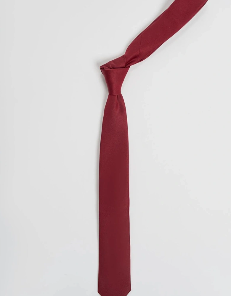 Boys Burgundy Tie and Pocket Square Set