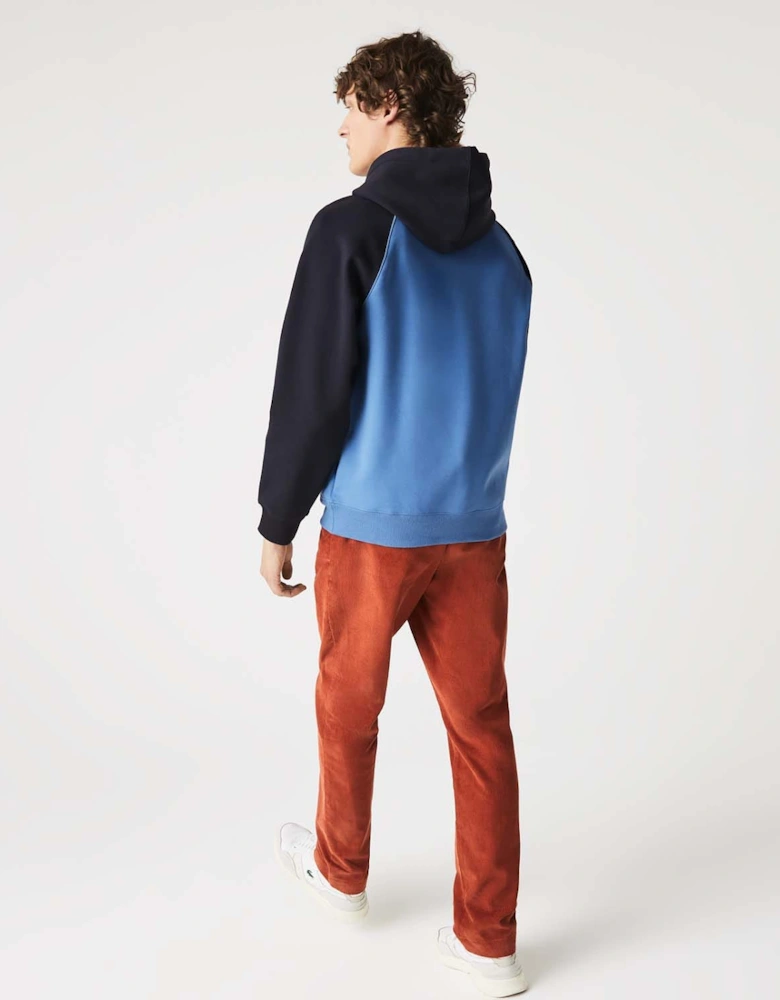 Mens Two-Tone Contrast Zip Pocket Hoody