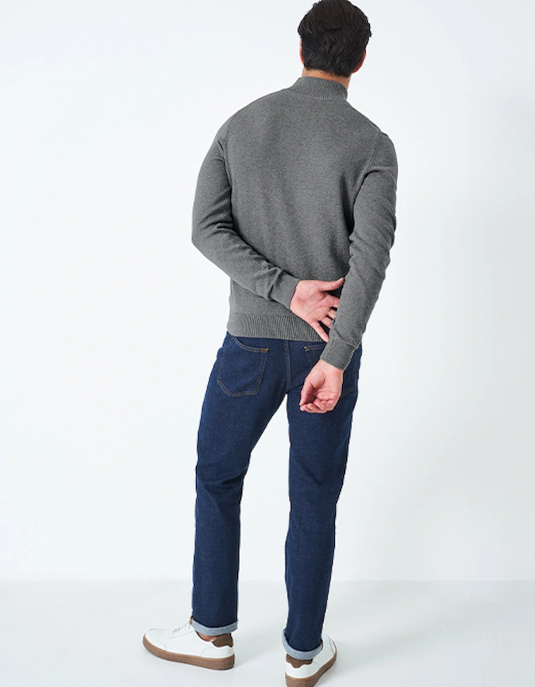 Men's Classic Half Zip Knit Grey Marl