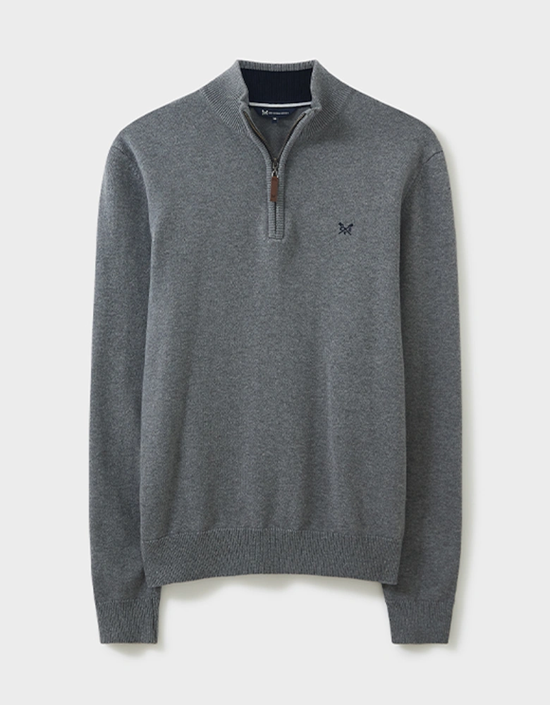 Men's Classic Half Zip Knit Grey Marl