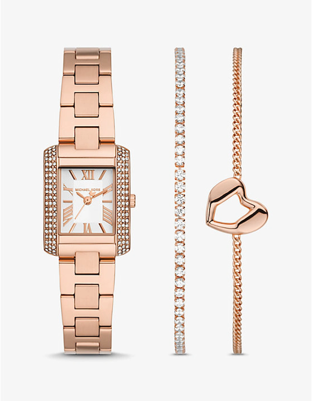 Mini Emery Pavé Rose Gold-Tone Watch and Bracelet Gift Set, 2 of 1